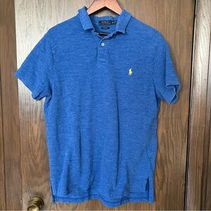 Polo Ralph Lauren Logo Blue Men's Embroidered Cotton Short Sleeve Shirt